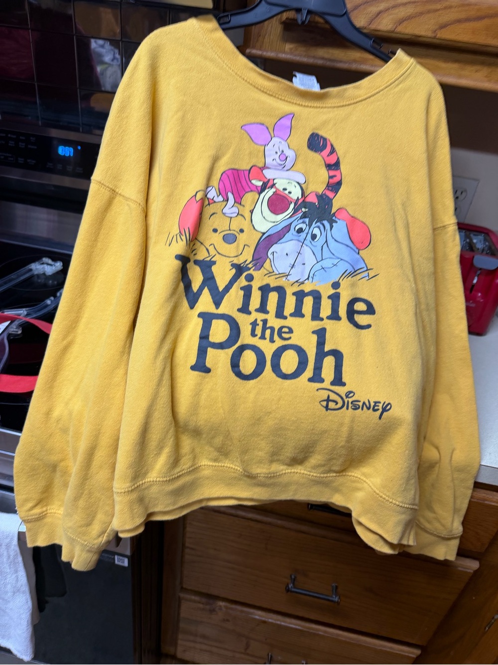 Disney Yellow Pullover with Winnie the Pooh Character Print